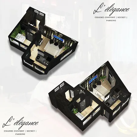 아파트 L'elegance - Charme - Secret - Jacuzzi - Parking 자르부르
